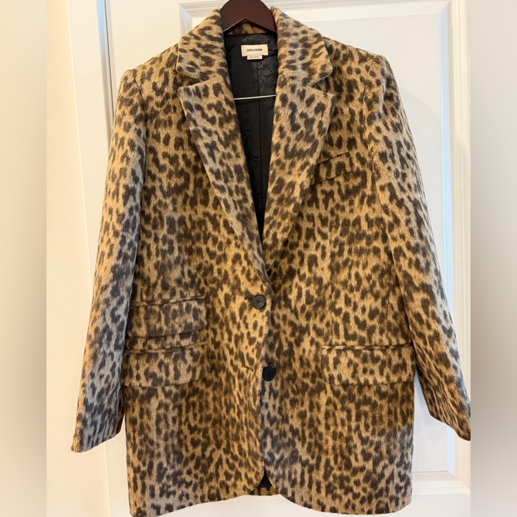 Zadig & Voltaire Violet Soft Wild Leopard - Print Blazer